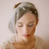 Headpiece Net Veil with Beads Design - Image 2