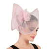 Floral Cocktail Hat with Twisted Disc Design - Image 3