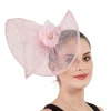 Floral Cocktail Hat with Twisted Disc Design - Image 4