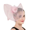 Floral Cocktail Hat with Twisted Disc Design - Image 5