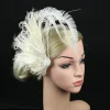 Faux Peacock Feather Headpiece with Clip - Image 2