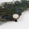 Faux Peacock Feather Headpiece with Clip - Image 12