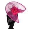 Floral Cocktail Hat with Twisted Disc Design - Image 7
