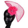 Floral Cocktail Hat with Twisted Disc Design - Image 8