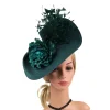 Dramatic Teardrop Disc Cocktail Hat