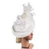 Dramatic Teardrop Disc Cocktail Hat - Image 5