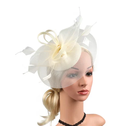 Lightweight Cocktail Hat with Knotted Design - Image 3