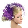 Faux Peacock Feather Headpiece with Clip - Image 3
