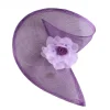 Floral Cocktail Hat with Twisted Disc Design - Image 2