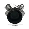 Retro Mini Top Hat Black Fasinator - Image 9