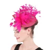 Dramatic Cocktail Hat with Faux Feather - Image 2